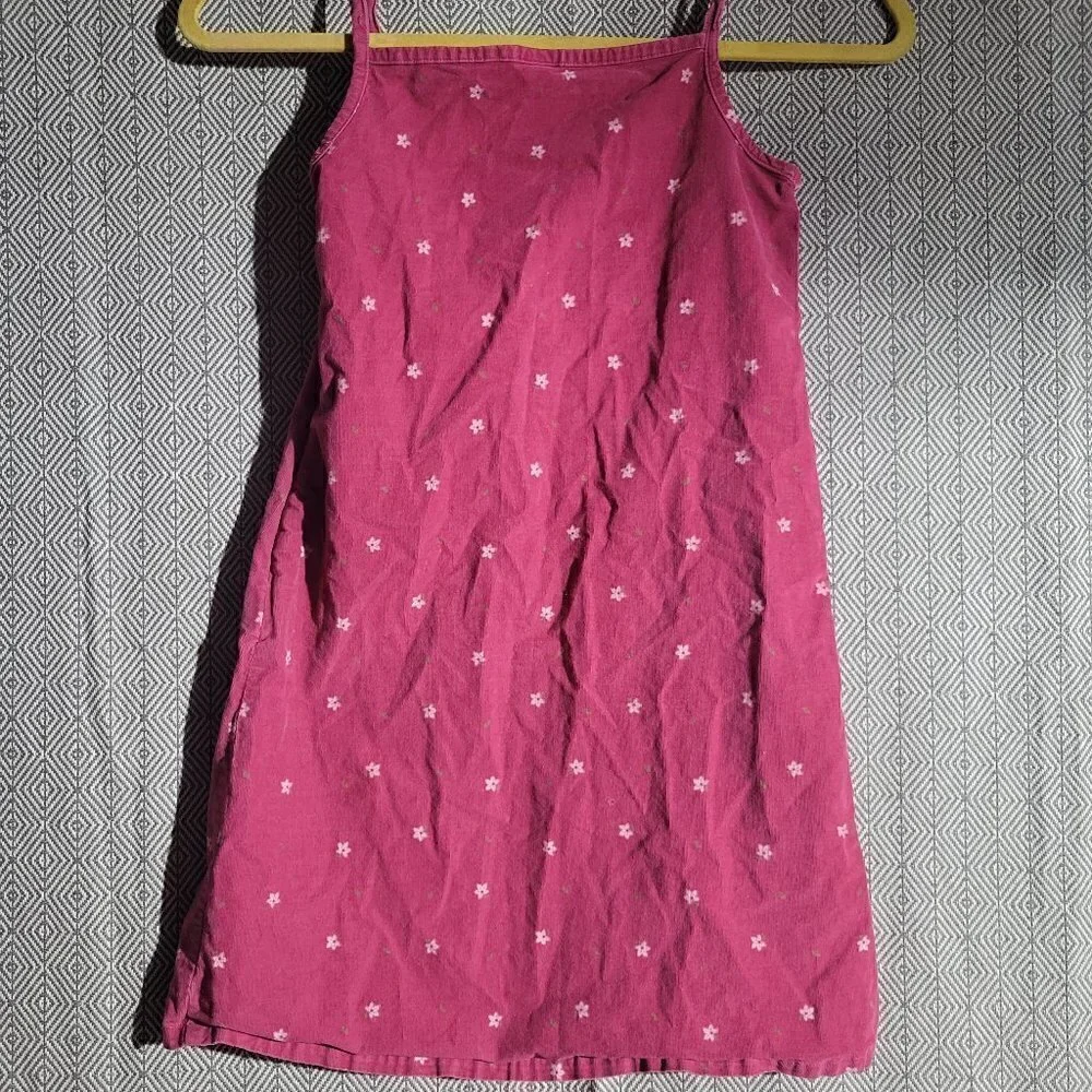 Gap Kids Girl's Ruffles With Heart Buttons White Flowers Soft Dress Size M(7-8)